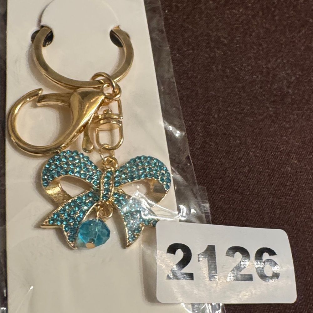 2126 Rhinestone Bow Key Ring, Bag Charm